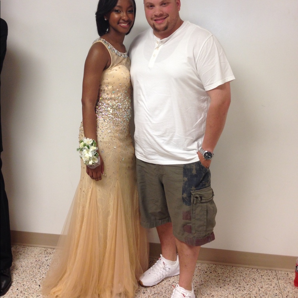 Cream/Blush Prom Dress